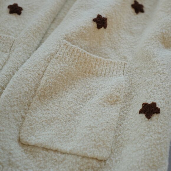 RYLEE + CRU STAR CARDIGAN IN CREAM AND BROWN - Picture 3 of 9